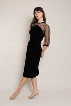 50s Velvet Mesh Bombshell Dress