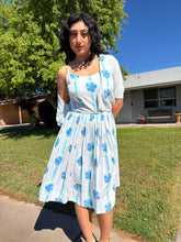 60s Floral Sun Dress With Cardigan