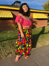 70s Colorful Floral Skirt