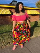 70s Colorful Floral Skirt