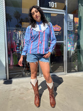 80s Pastel Plaid Western Shirt