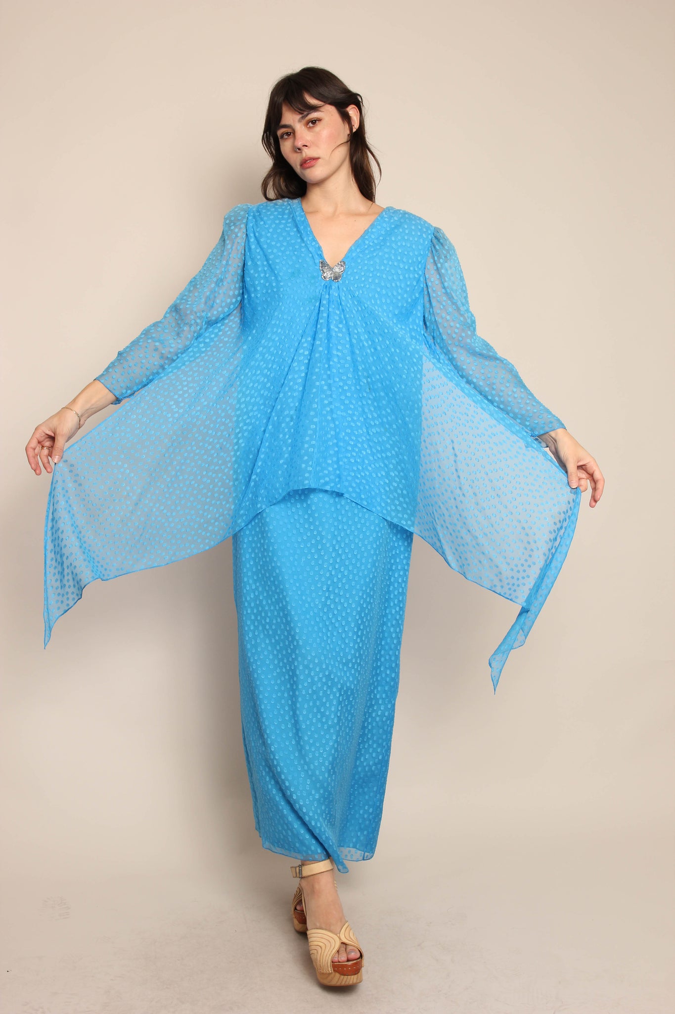 80s long dress 80s Matsuda Wool Maxi Dress