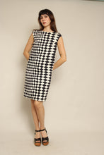 1960s Black & White Op-Art Psychedelic Shift Dress