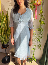 Y2K Floral Chiffon Peasant Dress