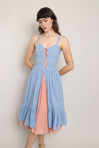70s India Cotton Prairie Dress