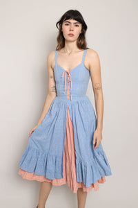 70s India Cotton Prairie Dress