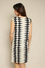 1960s Black & White Op-Art Psychedelic Shift Dress