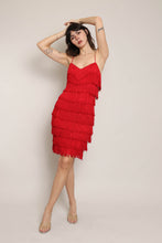 80s Red Fringe Dress