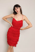 80s Red Fringe Dress