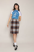 60s Brown Plaid Skirt