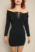 90s Leather Lace Up Mini Dress