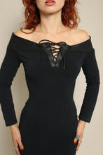 90s Leather Lace Up Mini Dress