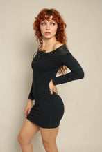 90s Leather Lace Up Mini Dress