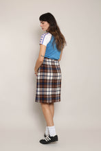 60s Brown Plaid Skirt