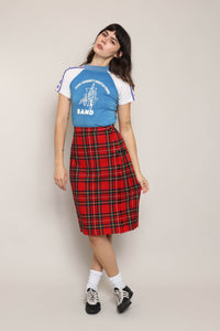 90s Tartan Plaid Buckle Skirt