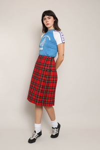 90s Tartan Plaid Buckle Skirt