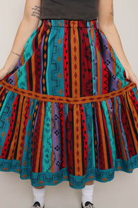 80s Southwestern Cotton Skirt