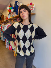 80s Sequined Harlequin Sweater