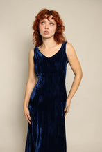 80s Betsey Johnson Blue Velvet Dress