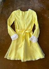 70s Yellow Chiffon Mini Dress - XS
