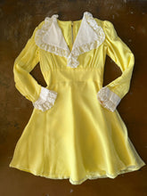 70s Yellow Chiffon Mini Dress - XS