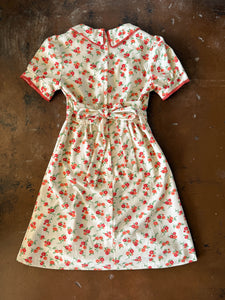 70s Orange Floral Mini Dress - XS/S