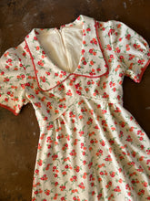 70s Orange Floral Mini Dress - XS/S