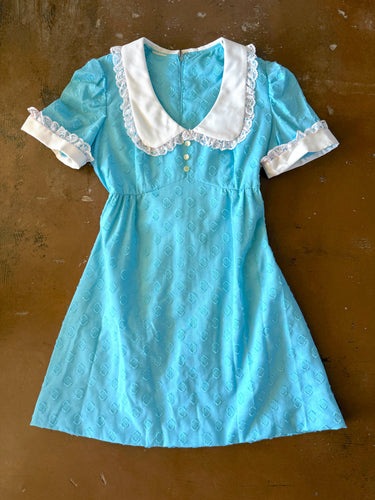 70s Baby Blues Mini Dress - M