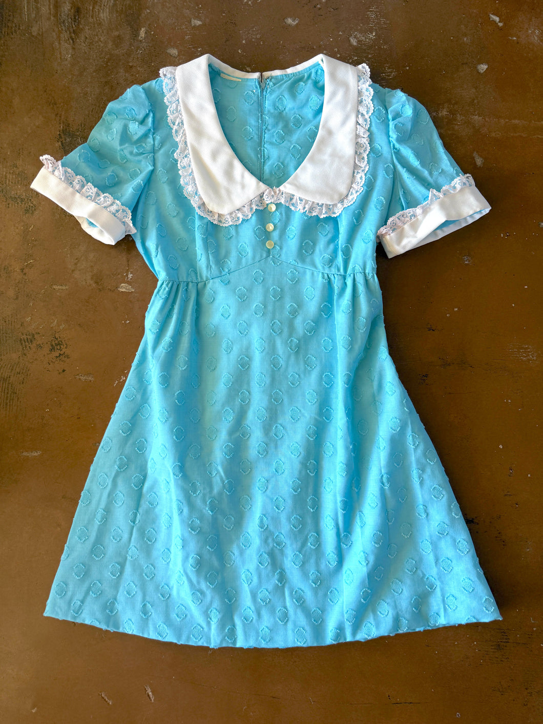 70s Baby Blues Mini Dress - M