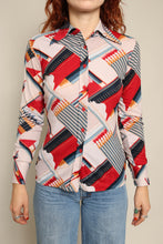 70s Pencil Novelty Print Shirt