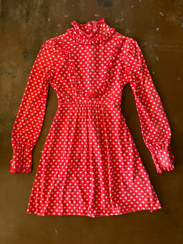 70s Polka Dot Mini Dress - S