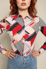 70s Pencil Novelty Print Shirt