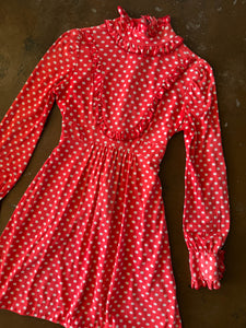 70s Polka Dot Mini Dress - S