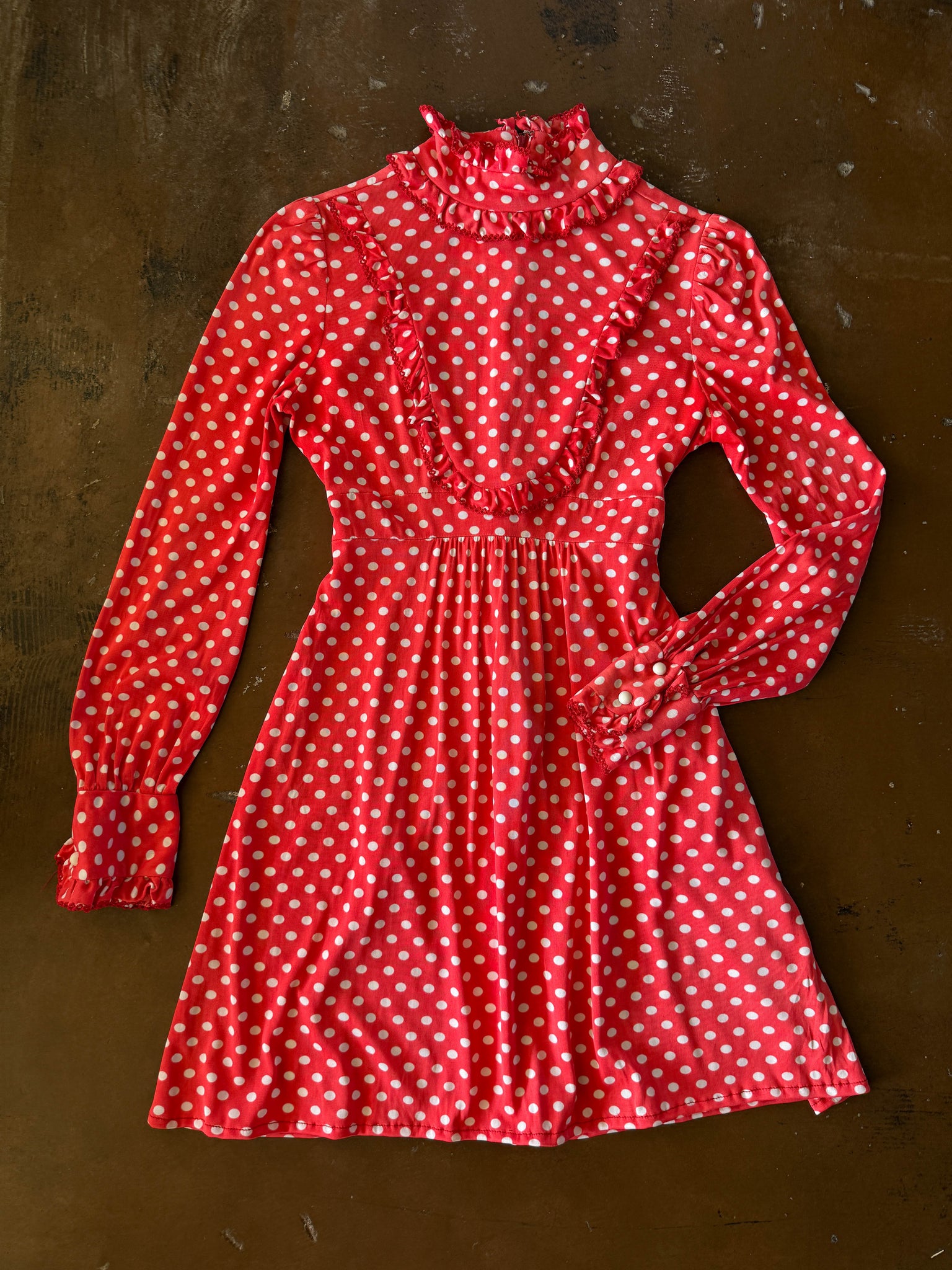 70s Polka Dot Mini Dress