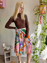 70s Colorful Abstract Wrap Skirt