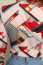 70s Pencil Novelty Print Shirt