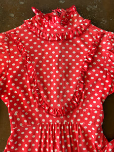 70s Polka Dot Mini Dress - S