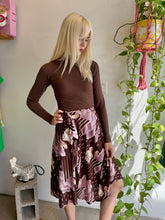70s Cloud Print Wrap Skirt