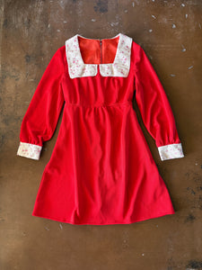 70s Square Collar Mini Dress - L/XL
