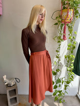 70s Burnt Orange Wrap Skirt
