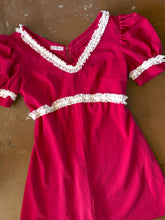70s Maroon Lace Mini Dress - XL