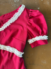 70s Maroon Lace Mini Dress - XL