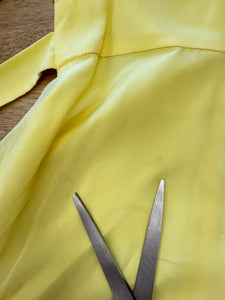 70s Yellow Chiffon Mini Dress - XS