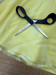 70s Yellow Chiffon Mini Dress - XS