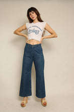 1970s Levi's Orange Tab Wide Leg Dark Wash Bell Bottom Jeans