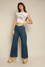 1970s Levi's Orange Tab Wide Leg Dark Wash Bell Bottom Jeans