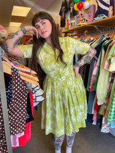 50s Green Shirtwaist Dress