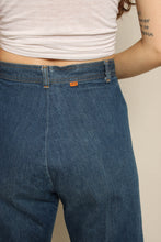 1970s Levi's Orange Tab Wide Leg Dark Wash Bell Bottom Jeans