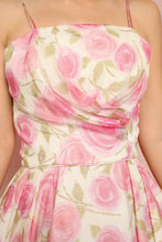 ❤️ 60s Rose Chiffon Dress