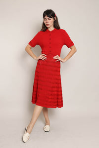 40s Ribbon Knit Sweater Dress